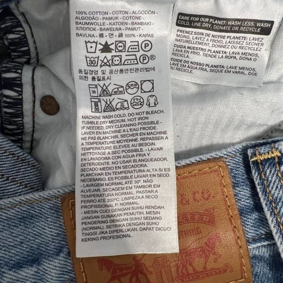 Levi's White Cone Oak Denim Cutoff Shorts Distressed Women's 27 High Rise - Picture 5 of 7